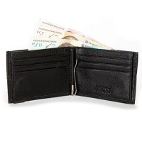 Мужской кожаный зажим для купюр BE BRETTON 168-L24B black