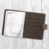 Картхолдер из кожи HiArt CH-06 Shabby Gavana Brown 7 wonders of the world