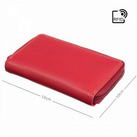 Женский кожаный кошелек с RFID защитой Visconti RB98 Aruba (Red Multi)