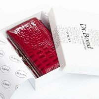 Женский лаковый кожаный кошелек PE DR. BOND PEW214 red