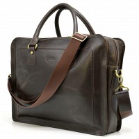 Мужская коричневая кожаная сумка-портфель TARWA rc-4666-4lx