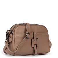 Женский молодежный кожаный клатч ALEX RAI 99102 khaki