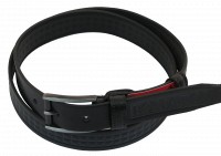Мужской кожаный ремень под брюки Skipper 1060-33 черный 3,3 см