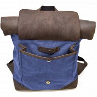 Мужской рюкзак из кожи и канваса TARWA RKc-5191-3md