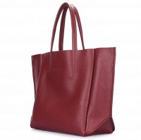 Кожаная сумка POOLPARTY Soho Mini бордовая