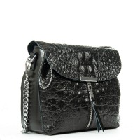 Женская кожаная сумка ALEX RAI 9342 black croco