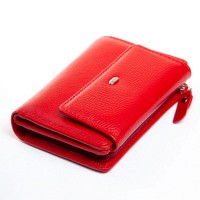 Женский кожаный кошелек Bright DR. BOND WS-31 red