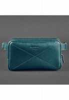 Женская кожаная поясная сумка BlankNote Dropbag Maxi зеленая Krast BN-BAG-20-MALACHITE