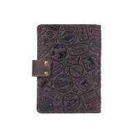 Обложка для паспорта из кожи Hi Art «Let's Go Travel» PB-02/1 Shabby Gavana Brow