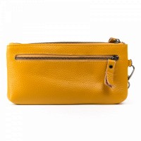 Женская кожаная косметичка Cosmetic  bag  A-00276-9 yellow