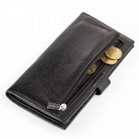 Мужское кожаное черное портмоне KARYA 17018