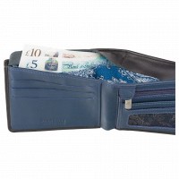 Мужское кожаное портмоне Visconti vsl33 bk/st bl с защитой RFID