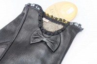Перчатки женские чёрные кожаные 303s1 S Shust Gloves