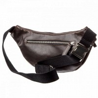 Мужская кожаная сумка бананка, сумка напоясная Grande Pelle 741620 