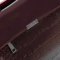 Женская кожаная сумка классическая ALEX RAI 5052 bordo croco