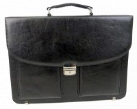 Мужской деловой портфель из эко кожи Exclusive 722900 черный