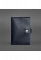 Кожаная обложка для паспорта BlankNote 5.0 (с окошком) темно-синяя Краст BN-OP-5-NAVY-BLUE