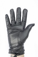 Перчатки женские чёрные кожаные 749s1 S Shust Gloves