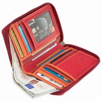 Женский кожаный кошелек с RFID защитой Visconti RB98 Aruba (Red Multi)
