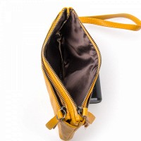 Женская кожаная косметичка Cosmetic  bag  A-00276-9 yellow