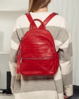 Женский кожаный рюкзак ALEX RAI 95518-9 red