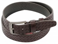 Мужской кожаный ремень под джинсы Skipper 1255-40 коричневый 4 см