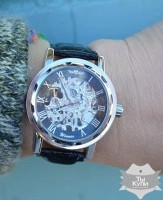Женские часы скелетон Winner Black II (1107)