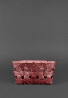 Кожаная плетеная женская сумка BlankNote Пазл S бордовая Krast BN-BAG-31-VIN