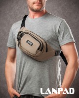 Мужская сумка на пояс Lanpad 61056 light khaki