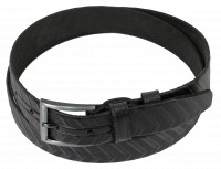 Мужской кожаный ремень под брюки Skipper 1259-35 черный 3,5 см