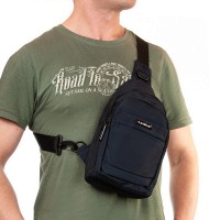 Мужская тканевая сумка-слинг Lanpad 63746 blue