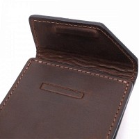 Кожаный мужской зажим для купюр ручной работы  с держателем для Apple AirTag GRANDE PELLE 11618 