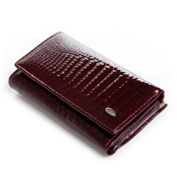 Женский кожаный лаковый кошелек SERGIO TORRETTI FEW214 wine red
