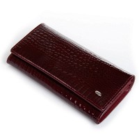 Женский кожаный лаковый кошелек SERGIO TORRETTI FEW501-2 wine red