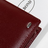 Женский кожаный кошелек Classik  DR. BOND WMB-3M wine-red