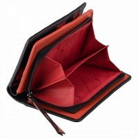 Женский кожаный кошелек Visconti BR75 Cecile (Black/Cherry)