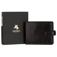 Мужской  кожаный кошелек Visconti TR35 Atlantis c RFID (Black Blue)