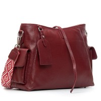 Женская кожаная сумка классическая ALEX RAI 91008-9 bordo