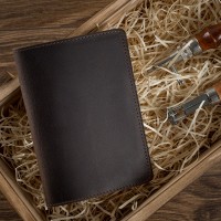 Обложка для паспорта из кожи HiArt PC-01 Shabby Gavana Brown