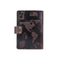 Обложка для паспорта из кожи Hi Art «7 wonders of the world» PB-02/1 Shabby Gavana Brown