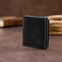 Мужское кожаное портмоне GRANDE PELLE 11329 Черное