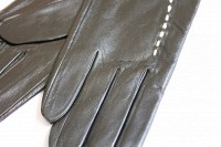 Женские кожаные перчатки Shust Gloves чёрные 418s1 S