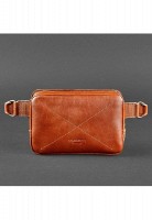 Кожаная сумка на пояс BlankNote DropBag Коньяк