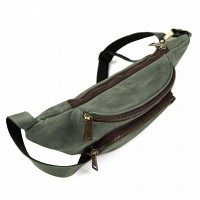 Мужская кожаная сумка бананка, сумка напоясная TARWA RE-3079-3md