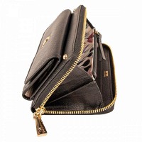 Английский женский кожаный кошелек Ashwood J54 Black (Черный)