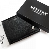 Мужской кожаный зажим для купюр BE BRETTON 168-R24C black