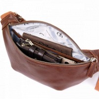 Мужская кожаная сумка бананка, сумка напоясная Grande Pelle 741623 