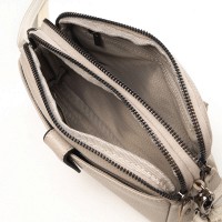 Женский молодежный кожаный клатч ALEX RAI 88085 pale grey