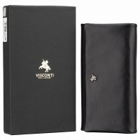 Женский кожаный кошелек Visconti CM72 Greta (Black/Rhumba)
