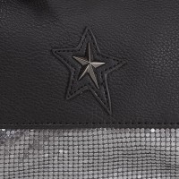 Сумка-клатч черная женская из качественного кожзаменителя MUGLER